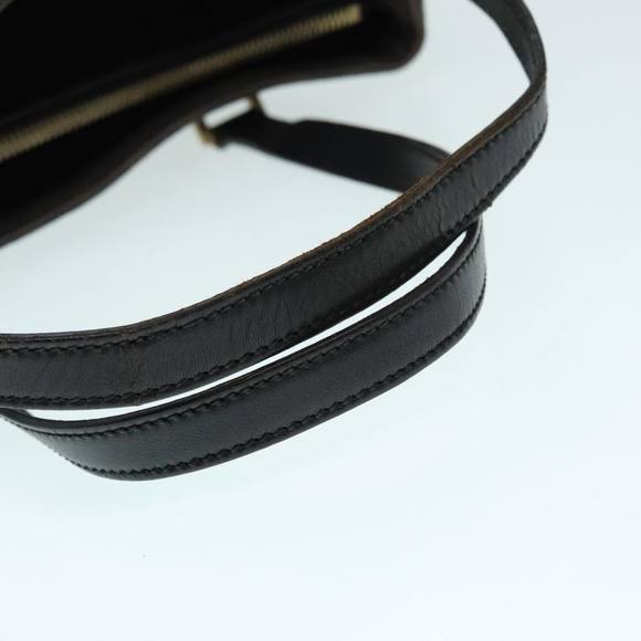 CELINE Macadam Canvas Hand Bag PVC Black Gold Auth 90948 - Picture 7 of 16